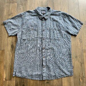 Patagonia Hemp Organic Cotton Button Up Shirt Gray Blue Size XXL Outdoor